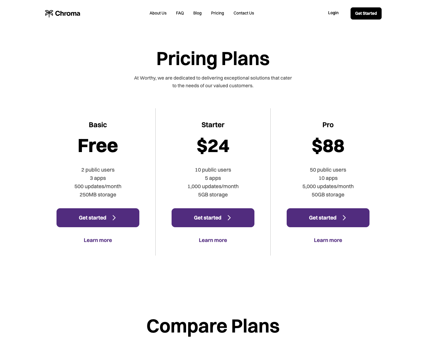 Pricing Page Variation 2
