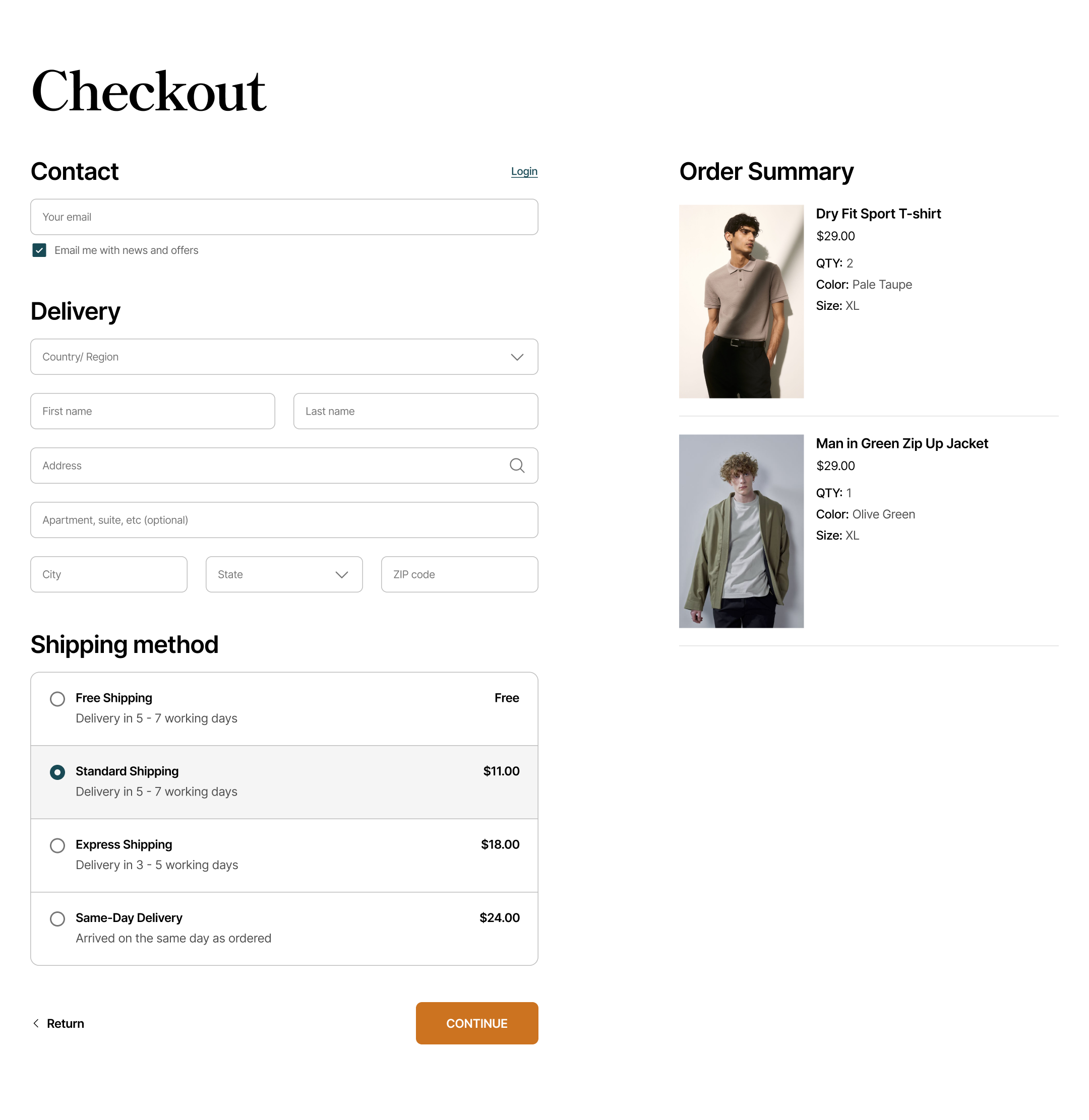 Checkout Variation 2