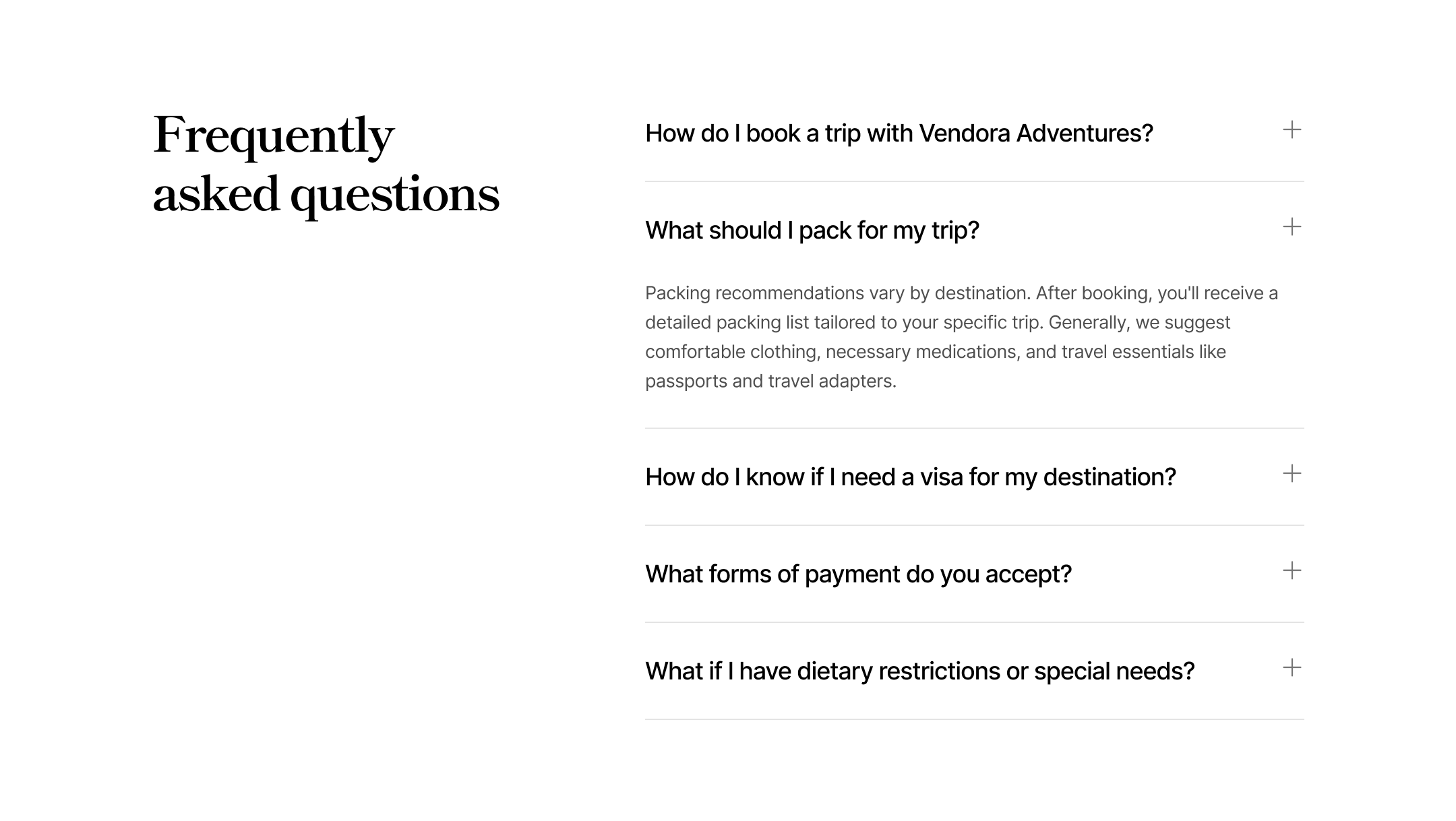 FAQ Variation 1