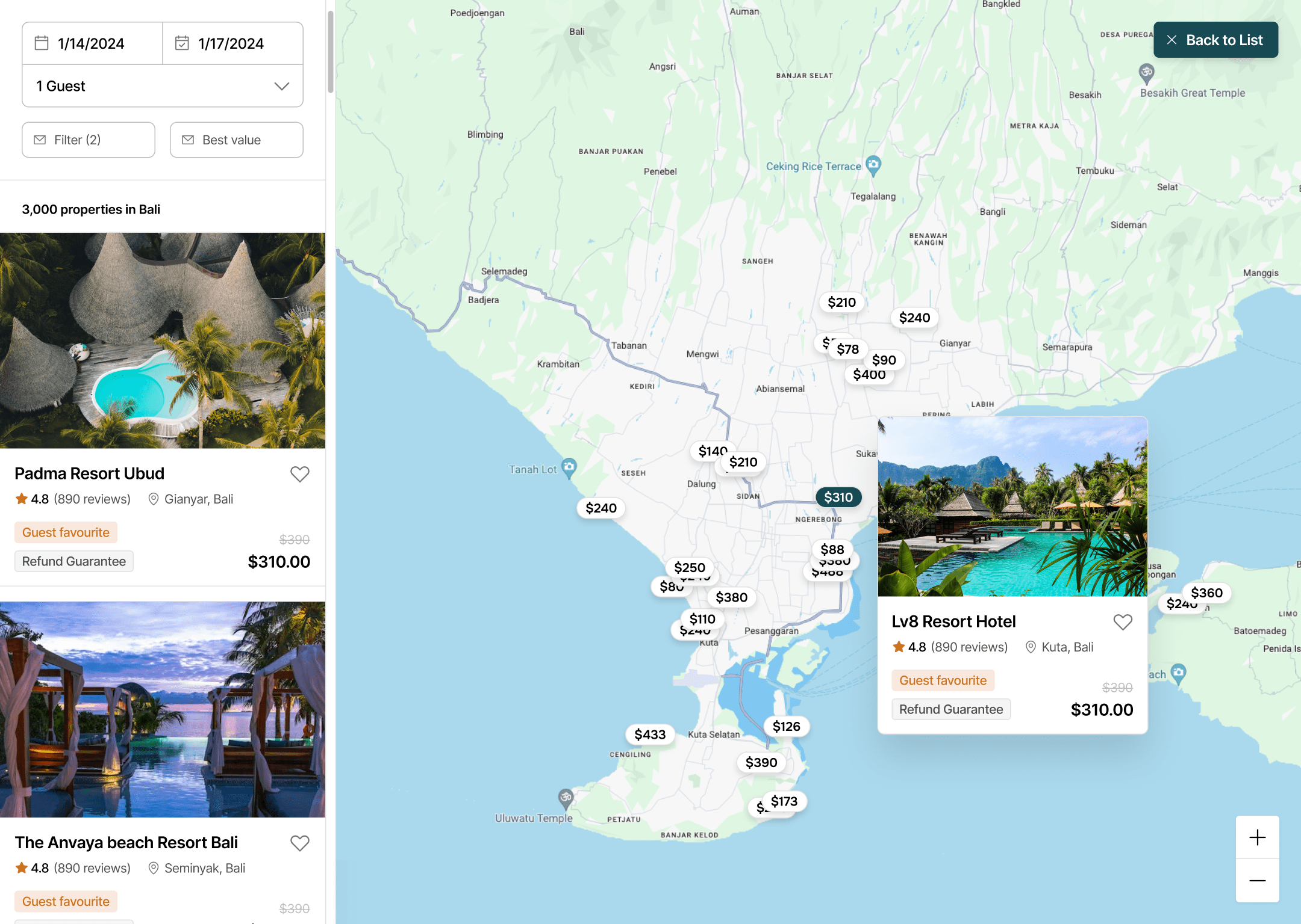 Product List Map