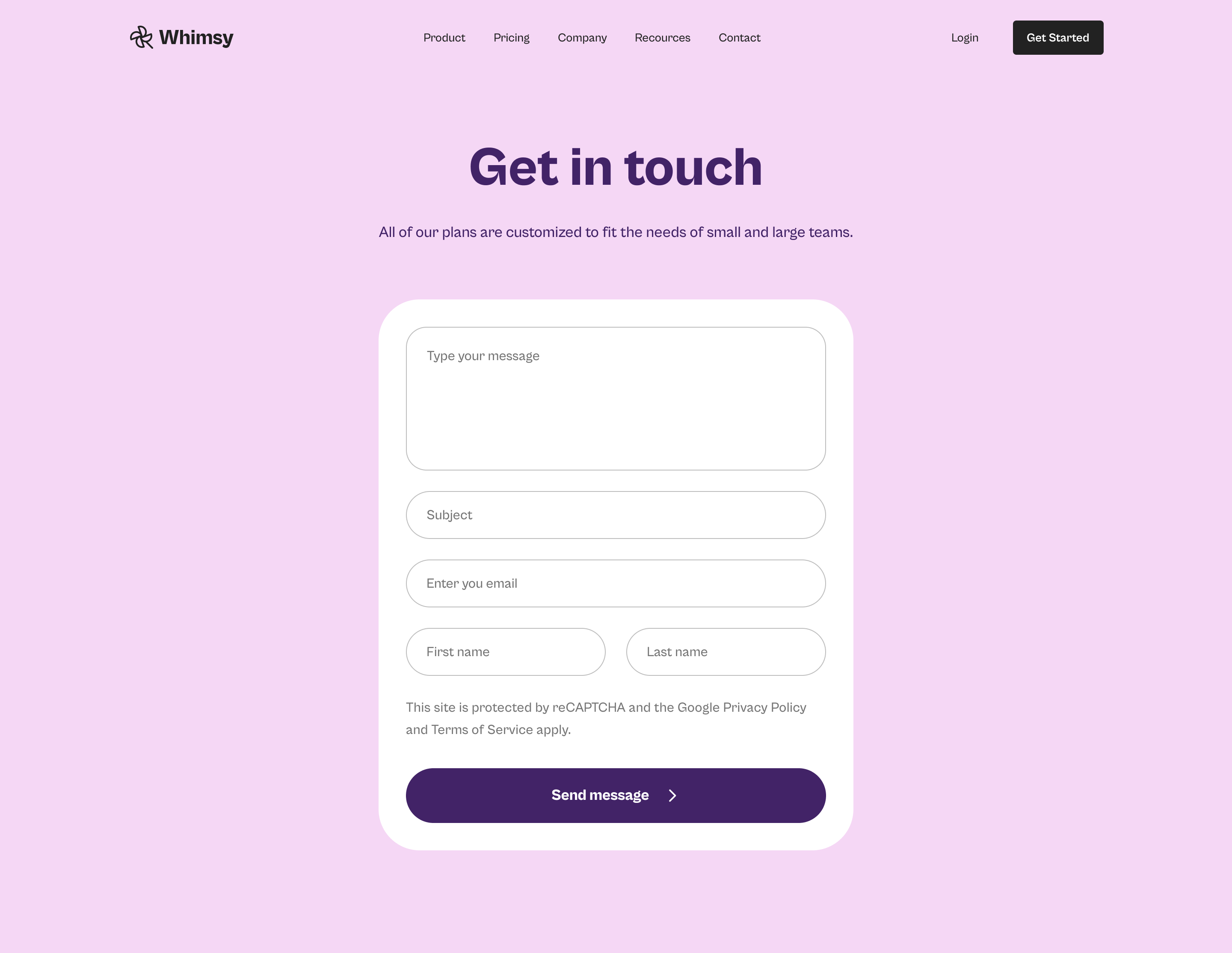 Header For Contact Us